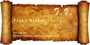 Tietz Viktor névjegykártya